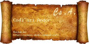 Császi Andor névjegykártya