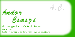 andor csaszi business card